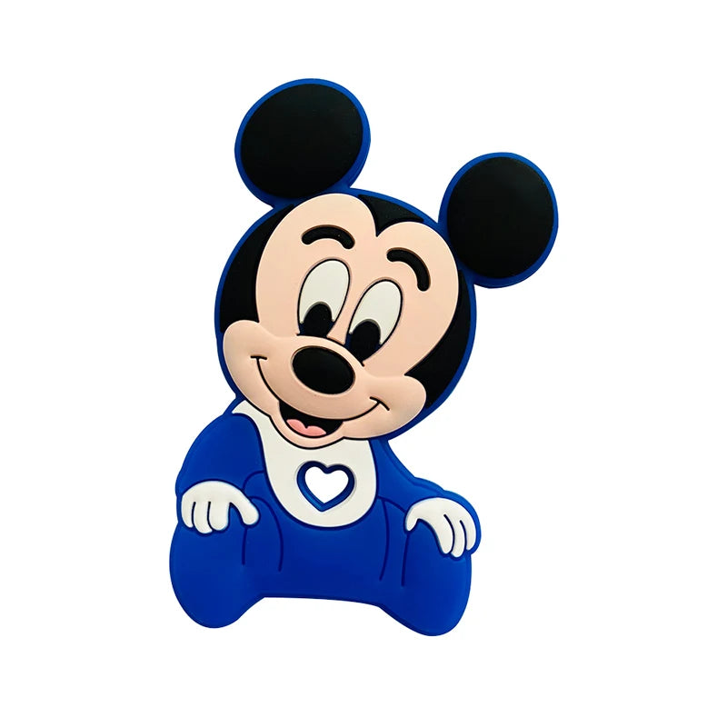 1/3/10pcs Silicone Teether Cartoon Disney Mickey Head Animal Food Grade DIY Baby Teething Teether Toy Accessories Ring