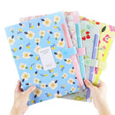 Kawai Floral File Folder 6 Layers Document Bag Cute File Organizer Bill Folder Storage Pouch Korean Stationery Office Supplies
