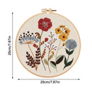 Picoey Flower Embroidery Kit for Beginners with Pattern and Instructions,1 Pack Cross Stitch Kits, Embroidery Hoops
