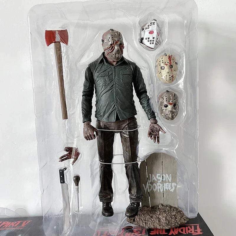 NECA Friday The 13th Figure Toys Freddy Jason Voorhees Blood Ultimate Action Figure Jason Collectible Model Toy Christmas Gifts