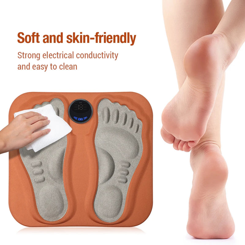 TENS Microcurrent 3D Foot Massager Pad Foldable Accupressure Mat Muscle Electroestimulador Physiotherapy Foot Helper Relaxation