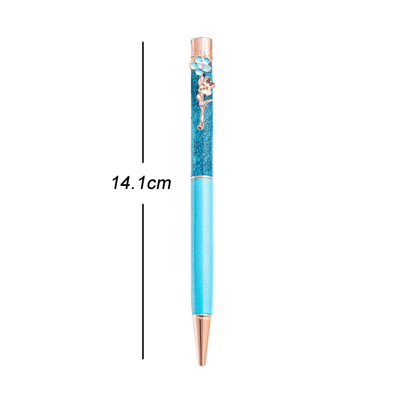 Customized Carved Metal Quicksand Ballpoint Pen Diamond Multi-color Gold Powder Writing Pen Learning Suppliesadvertising Gifts