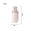 JUSTINLAU 600/800ML Thermos Cup Kitchen Vacuum Flasks with Tea Strainer Stainless Steel Portable Travel Thermal Water Bottles
