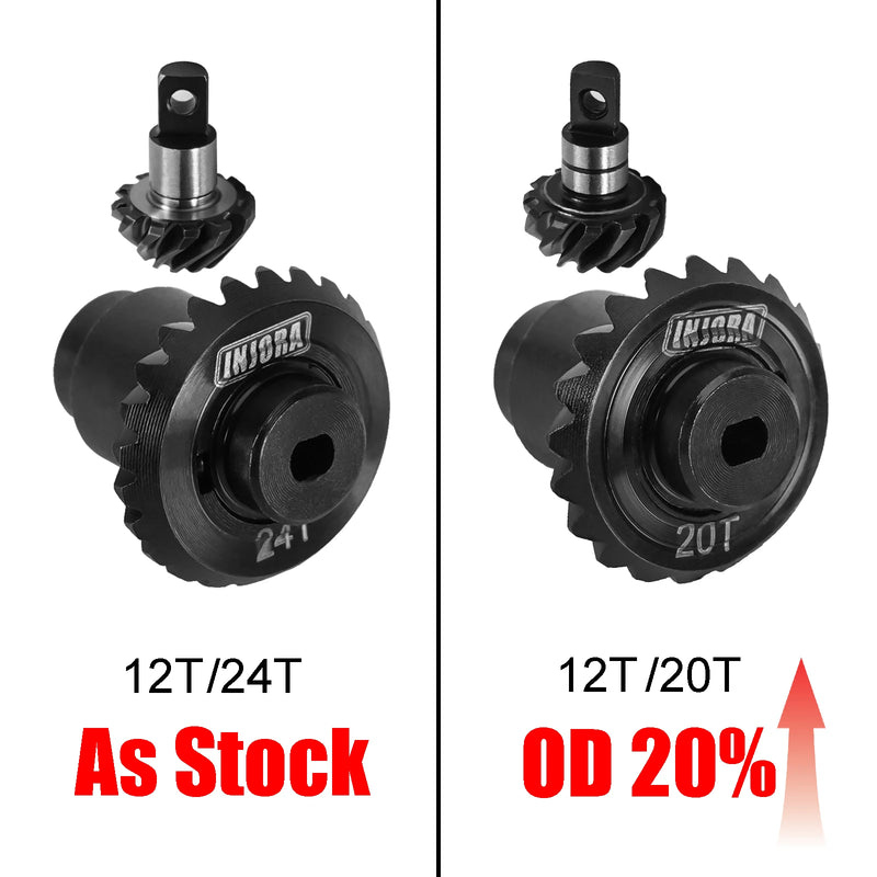 INJORA Steel Alloy Overdrive Helical Axle Gear Set for 1/24 RC Crawler FMS FCX24 FCX18 Upgrade