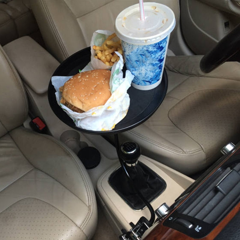 Car Food Tray with Clamp Bracket Folding Dining Table Drink Holder Car Pallet Back Seat Water Car Cup Holder Car Swivel Tray