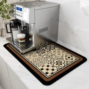 Coffee Machine Mat Rubber Backing Water-Absorbent Dish Drying Pad Kitchen Worktop Drainage Mat Home Decor
