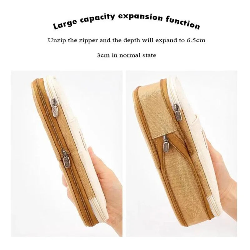 Large Storage Pencil Case Pen Bag with Zipper Big Capacity Pouch Organizer Stationery Storage Bag for Student Gift