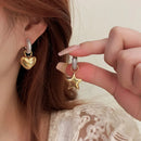 Asymmetric Metal Crystal Pendant Earrings European American Style Personalized Fashion Stud Earrings Ladies Travel Accessories