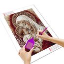Huacan Neuheiten 2025 Diamond Painting Heilige Mutter Kinder Diamant Mosaik Porträt Religion Tier Komplettset Bastelset