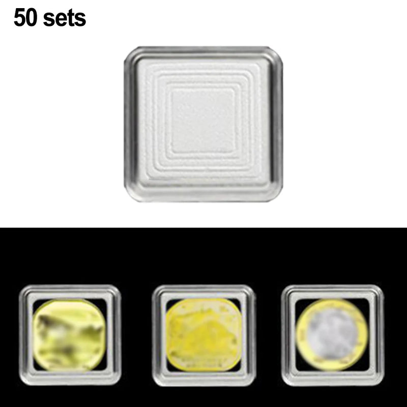 50pc Square Transparent Coin Capsule Holder Storage Box With Gaskets For Collectable Coin Medal 17/20/25/27/30mm Coins Organizer