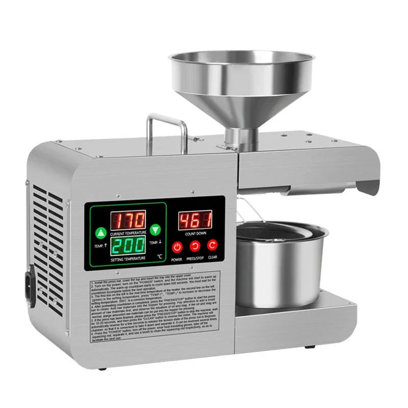 X8S New Intelligent Temperature Control Oil Press 820W Small Household Commercial Oil Press Homemade Peanut Oil 110/220V