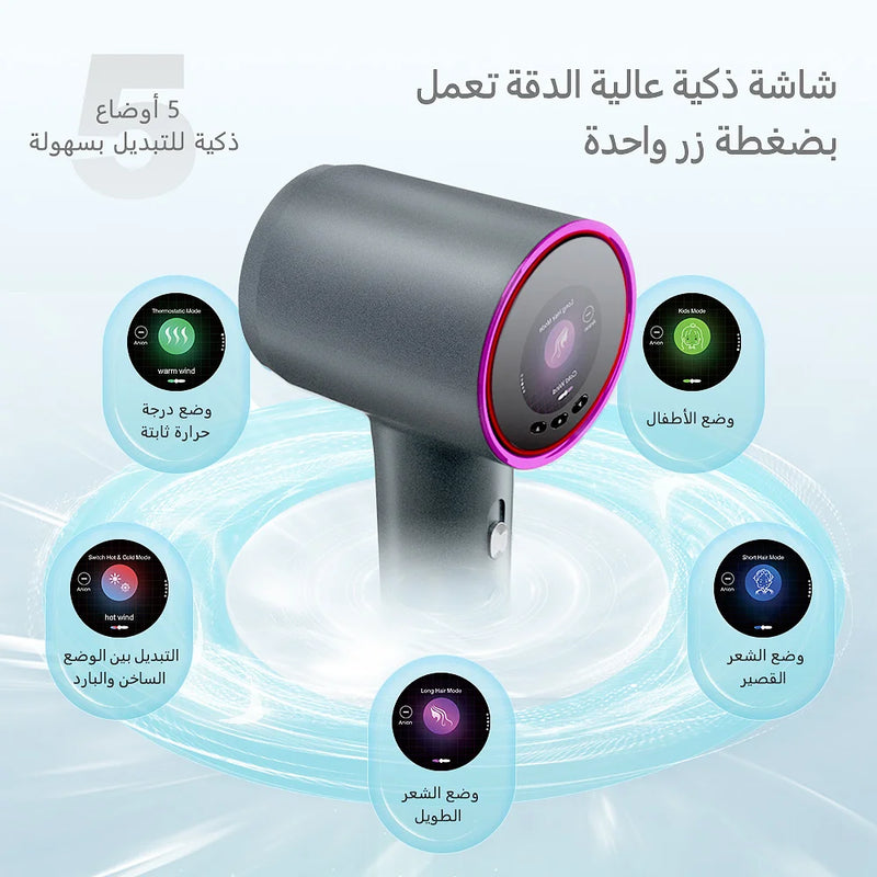 High-speed Hair Dryer Negative Ionic Blow Dryer 1600W Lightweight 110,000 rpm Brushless Motor 59dB Low Noise