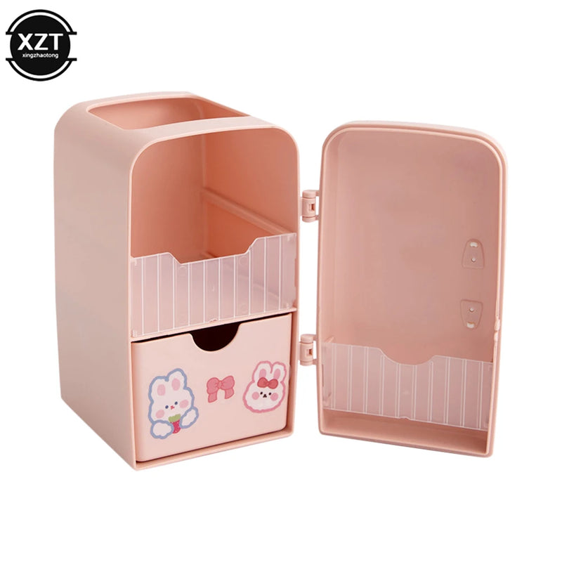 Japanese Creative Refrige Pen Holder Case Girls Cute Multifun Stationery Drawer Storage Box Kawaii Large-capacity Desk Organizer