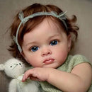 BRASTOY Reborn Baby Doll Girl Painted Realistic 55cm Blue Eyes Silicone Body Can Take Bath