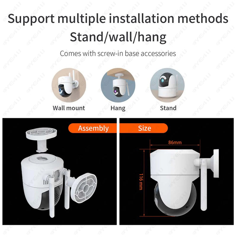 6MP Tuya Security IP Camera 2.4G/5G WiFi Mini Outdoor PTZ Cams Two Way Audio SmartLife Home Video Surveillance Alexa Google Home