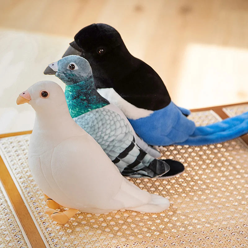 Imitation Pigeon Magpie Plush Toys Soft Stuffed Cartoon Animals Dolls For Birthday Christmas Gift Simulation Bird Toys