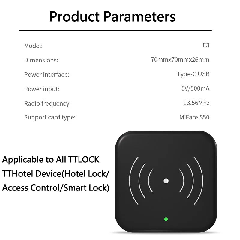 TTLOCK Smart Card Encoder NFC 13.56M M1 IC Card Reader RFID Chip Scanner for TT Hotel TT Renting System Software Hotel Apartment