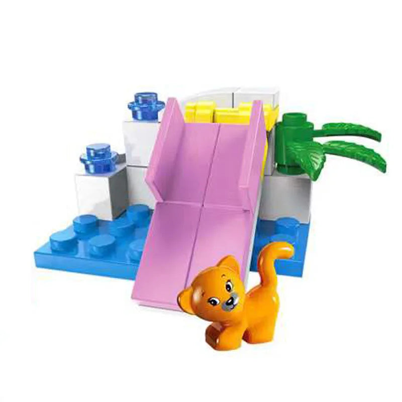 SLUBAN Girl Princess Royal Carriage Wagon Horse Racing Party Model Building Blocks Enlighten Action Figure Toys For Children