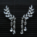 Women's Angel Wings Stud Earrings Rhinestone Inlaid Alloy Ear Jewelry Party Earring Gothic Feather Brincos Fashion
