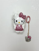 Premium Cute Hello Kittys Full Rhinestones Bow Tie Phone Case Stylish Phone Accessories for iPhone 16 15 14 13 Pro Max Cover