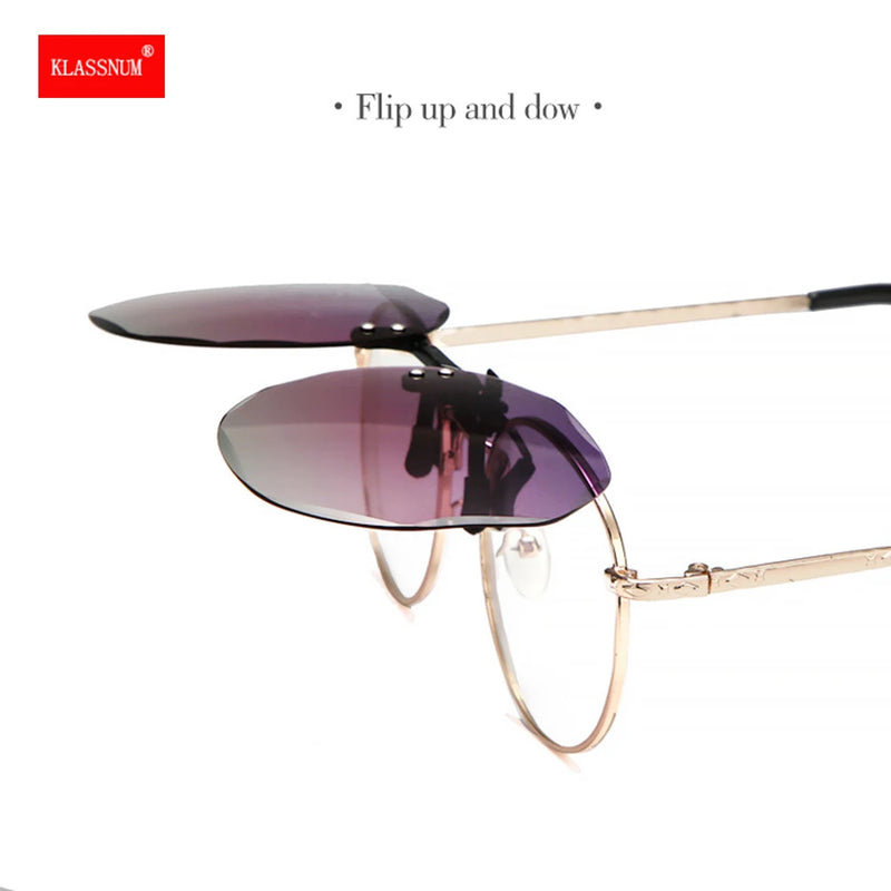 Women Sunglasses Clip-on Polarized Optical Glasses Clip Diamond Cut Mirror Eyeglasses Anti-UV Driving Sunglasses 2023 Trendy