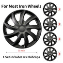 4 PCS Wheel Covers Hubcaps Design For 15 Inch Steel Wheels R15 Tire For Most Family Cars