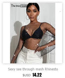 Sexy y2k clothes metal rhinestone corset crop top women summer nightclub party tops for woman see through beach halter tank top