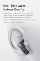 Baseus Bass BS1 NC -40dB Realtime Adaptive ANC Wireless Earbuds Bluetooth 6.0 Semi-Open Earphones LDAC Hi-Res Audio 6-Mic AI ENC