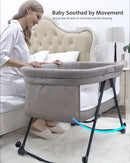 Baby Grab-and-go Travel Cot  with Mattress & Silent Wheels,  Rocking Crib Convertible, XYT-001