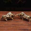 Auto Dekoration Miniatur Ornamente Retro Messing Stier Skulptur Büro Schreibtisch Reiche Kuh Kreative Kleine Geschenke