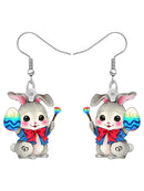 BONSNY Acrylic Easter Basket Egg Rabbit Dangle Drop Earrings Jewelry For Women Girls Kids Gifts Accessories