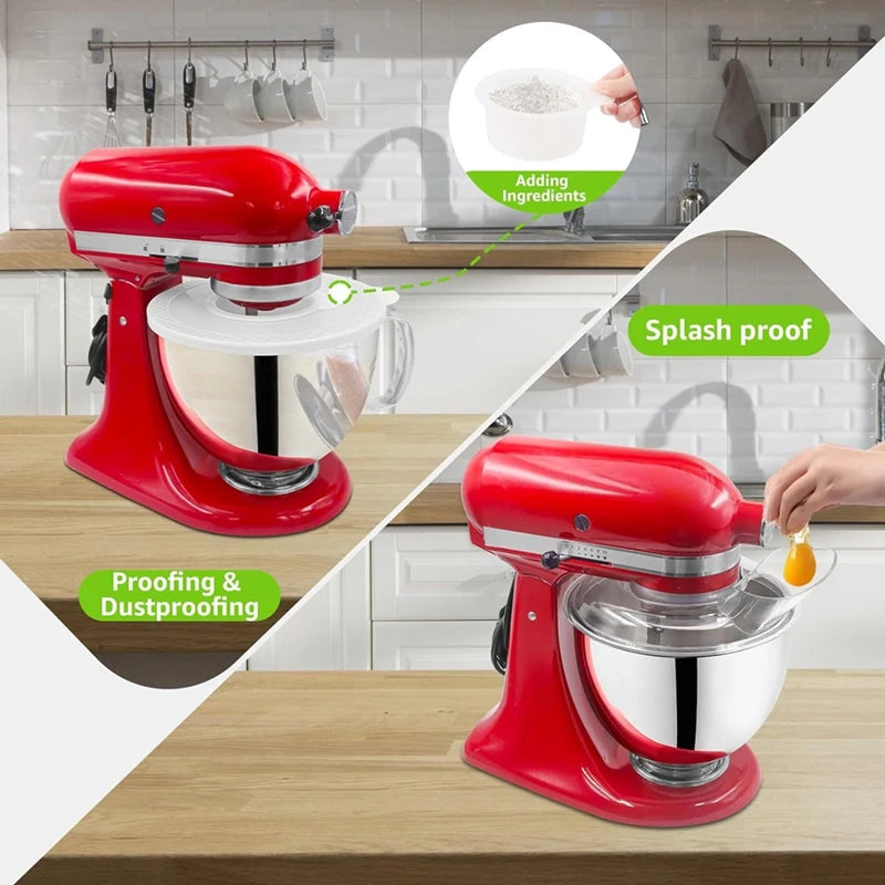 For Kitchenaid 4.5-5 Quart Tilt-Head Stand Mixers, Secure Pouring Shield & Mixers Bowl Covers Mixer Splatter Guard Lids