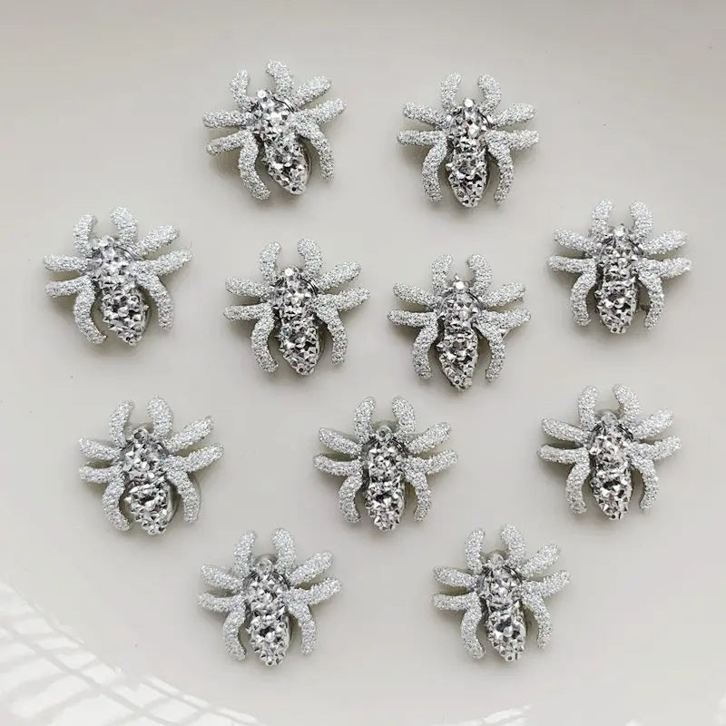 30PCS12MM Flat back resin popular fashion 3D spider scrapbook Halloween holiday party gift jewelry decorative crafts accessories