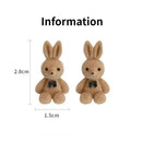Fashion Korea Silver Needle Autumn and Winter Earrings Cute Flocking Rabbit Ear Studs Jewelry Bear Earrings for Women Girls 2023