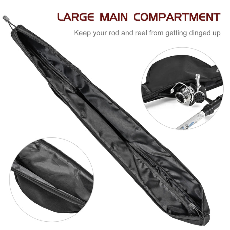 Fishing Rod Bag 85cm/106cm/126cm Portable Fishing Pole Reel Bag Shoulder Storage Bag Tackle Protective Carrier Durable Case