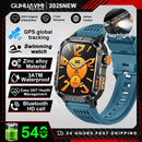 New Outdoor 10ATM Waterproof Swim Smart Watch Men GPS Compass Flashlight 540mAh Large Battery Bluetooth Call Sport HD Smartwatch