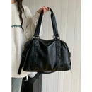 Large Capacity Black Shoulder Bags For Women Large Shopper Bag Solid Color Soft Leather Crossbody Handbags Lady Travel Tote bags