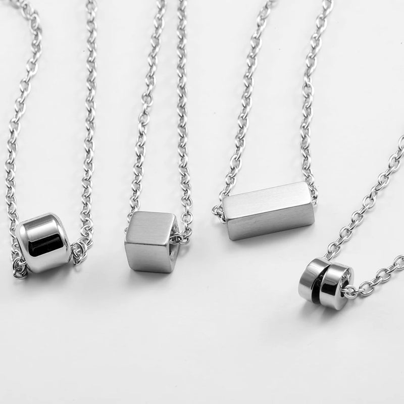 Pendant necklace stainless steel Necklace Women Men Simple Long Chain Rectangular pendant Necklace jewelry Gifts for new year