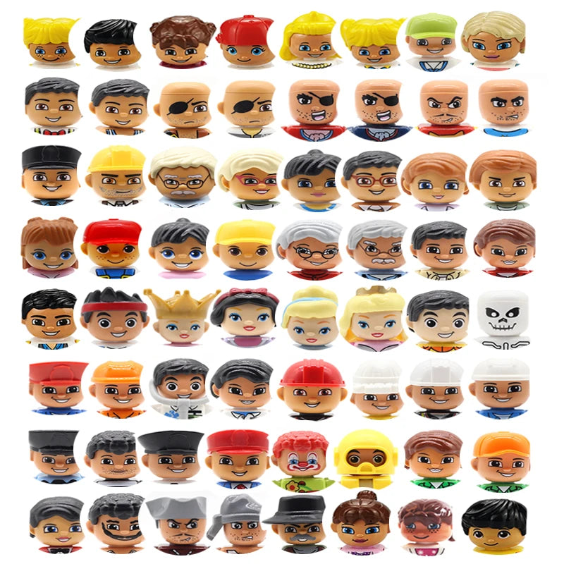 Big Size Action Figures City Princess Policemen Family Building Block Doll Character Accessory Assembly Toys for Children Gift