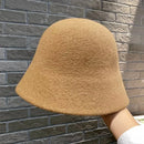 Autumn Winter Wool Bucket Hat Thicken Warm Simple Fashion Dome Wool Caps Panama Hats Bonnet for Women Solid Warm Bucket Hats