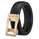 Men's Belt Genuine Leather Belts For Male Cowhide Strap Ratchet Golden Color Automatic Buckle Luxury Brand High Quality Fashion