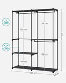 SONGMICS closet, Wardrobes, Freestanding wardrobe, Clothes Racks, coat rack, fabric Racks