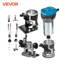 VEVOR 800W Soft Start Compact Router Kit Variable Speed 10000-30000Rpm with Fixed Base, Plunge Base, Tilt Base and Offse Base