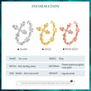 BAMOER 925 Sterling Silver Retro Pattern Cross Ring for Women 14K Gold Plated Flower Rings 3 Colors BSR041