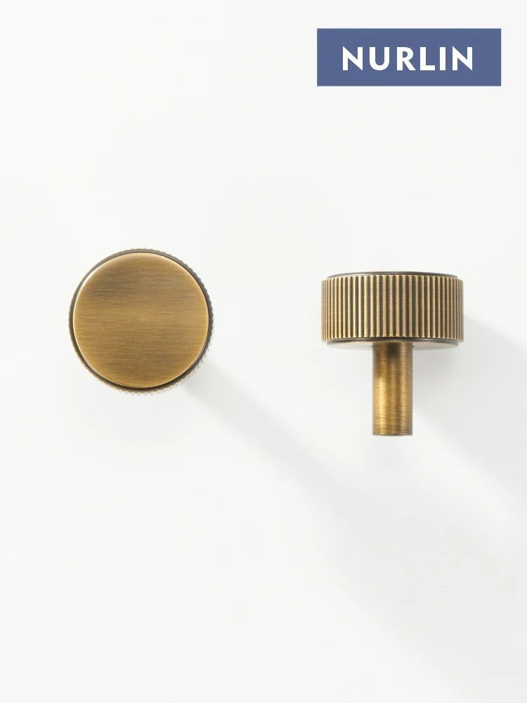 Nurlin Solid Brass Antique Brass  Linear Cabinet Knobs Long T-bar Furniture Wardrobe Drawer Handles Pull Closet Bars Square Feet