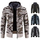 Men Winter Hoodies Knit Sweater Coat Zip Up Camouflage Jacket Y2K Sweatshirts Fleece Zipper Open Overcoat Hombre Clothing