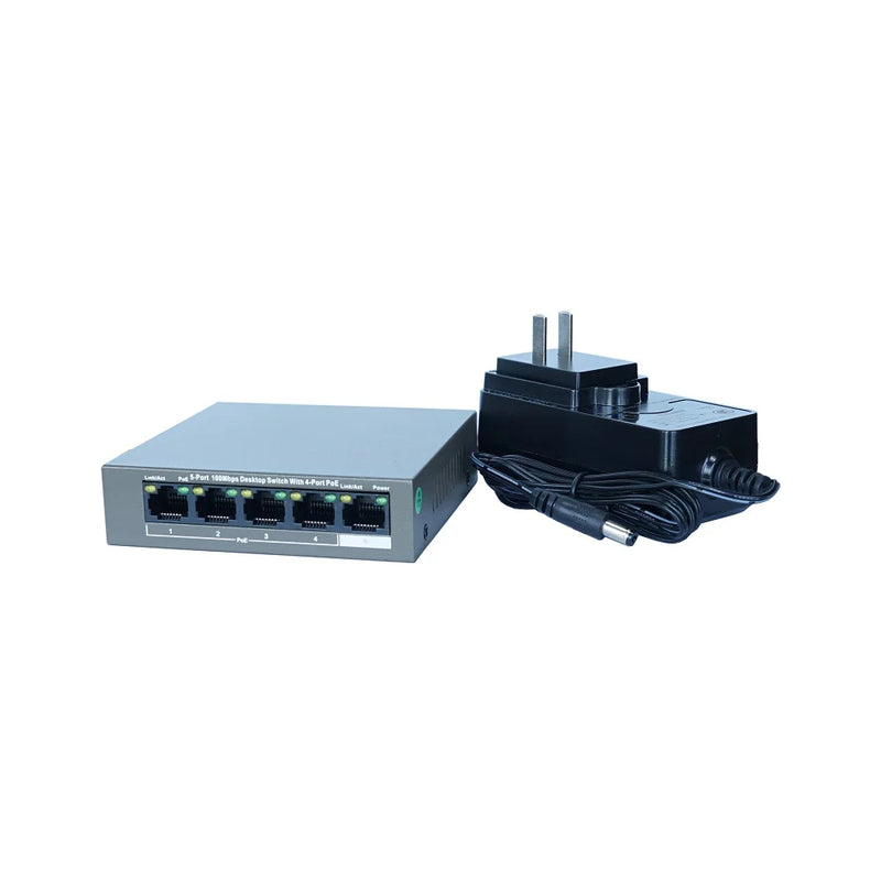 4CH PoE Switch LAN Network Switch, F1105P-4 38W Unmanaged PoE LAN Switch
