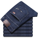 Wthinlee Business Men Jeans Casual Straight Stretch Fashion Classic Blue Black Work Denim Trousers Spring Summer Brand Clothing