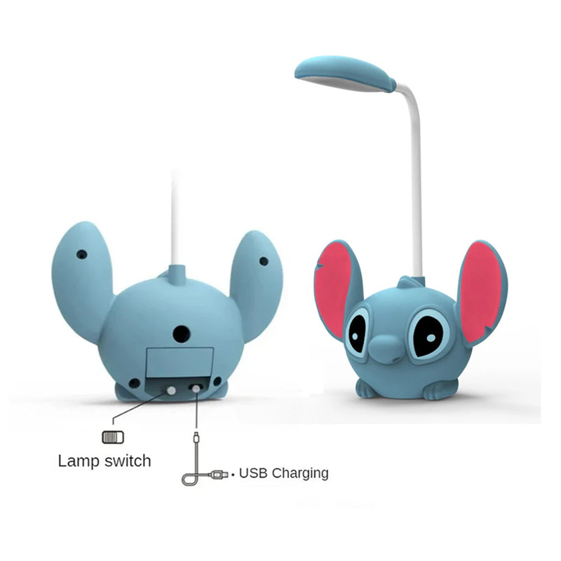 Led Lilo & Stitch Desk Lamp With Pencil Sharpener Foldable Light Cute Desk Night Light Usb Recharge Light Gift