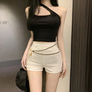 Shorts Women Solid Slim Design Casual New Korean Style Hot Girls Fashion Simple All-match Daily Streetwear Summer Sexy Soft Ins